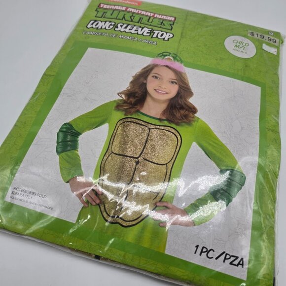 Teenage Mutant Ninja Turtles Long Sleeve Shirt Youth M/L Green Costume Top NWT - Picture 3 of 7